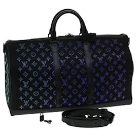 Louis Vuitton-LOUIS VUITTON Monogram Keepall bandolera iluminada 50 boston m44770 autenticación 32711EN-Negro