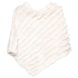 Bcbg Max Azria White Rabbit Fur Poncho Cape White