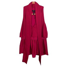Bcbg Max Azria Celline Sleeveless Peplum Tie Neck Top Red Red