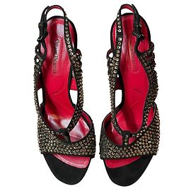 Sandália preta Cesare Paciotti com swarovski Preto
