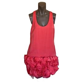 strapless open back dress Rent Nobody's Child Red Ruffle Violetta Midi Dress main image 0