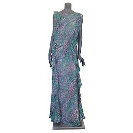 Bcbg Max Azria BCBGMaxazria Abito con volant maculato viola e verde - CSR6H490 Verde chiaro