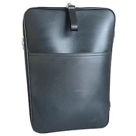 Valise cabine Louis Vuitton cuir noir Noir