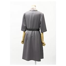 Fendi-*FENDI Fendi Celeria Belted Coat Size 40 Fur Real Fur Decoration Ribbon Belt Made in Italy-Brown,Black