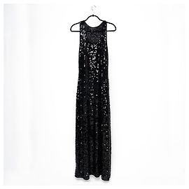 Bcbg Max Azria BCBGMAXAZRIA Robe longue de soirée à dos nageur à sequins Allure Noir