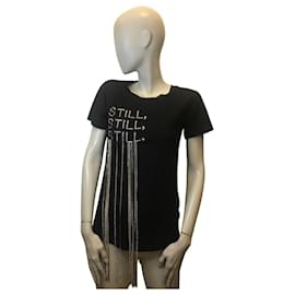Autre Marque-T-shirt con inserto di strass di Silvian Heach-Nero
