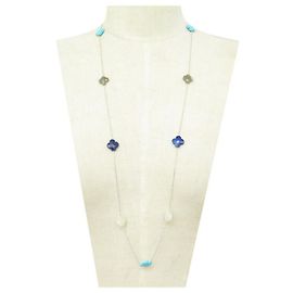 COLLAR MORGANNE BELLO 9 COLLAR TRÉBOL LAPISLÁZULI TURQUESA Plata