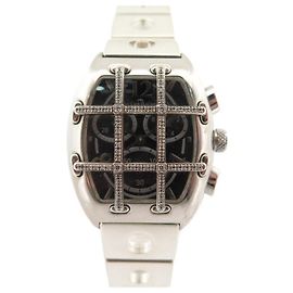 RELÓGIO QUARTERBACK VAN DER BAUWEDE MAGNUM 38 MM AÇO E DIAMANTES 1.6RELÓGIO CTS Prata