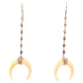 ORECCHINI JACQUIE AICHE IN CORNO ORO ROSA E DIAMANTI ORECCHINI D'oro