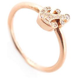 BAGUE KATE MOSS POUR FRED ANCRE TAILLE 51 OR JAUNE 18K ET DIAMANTS 0.095CT RING Doré