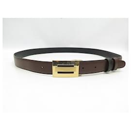 St Dupont-ST DUPONT DELTA BOX LOGO REVERSIBLE BELT 30MM 114 BLACK BROWN LEATHER BELT-Black