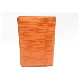 Louis Vuitton-LOUIS VUITTON CARD HOLDER IN EPI LEATHER ORANGE LEATHER CARDS HOLDER WALLET-Orange