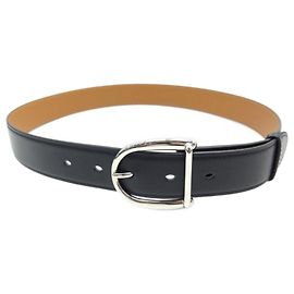 Hermès NEW HERMES SEVRES BELT 32 TADEL SIZE 80 IN BLACK BOX LEATHER BELT Black