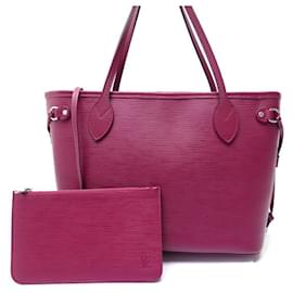 Louis Vuitton-NEUF SAC A MAIN LOUIS VUITTON NEVERFULL PM 118LV32 CUIR EPI FRAMBOISE BAG-Fuschia