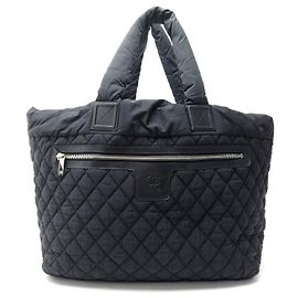 CHANEL COCOON XXL REISETASCHE SCHWARZ GESTEPPTE HANDTASCHE AUS NYLON CANVAS Schwarz
