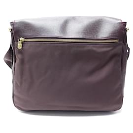 Louis Vuitton-LOUIS VUITTON VIKTOR TAIGA ACAJOU LEATHER HANDBAG M30146 SHOULDER BAG-Dark red