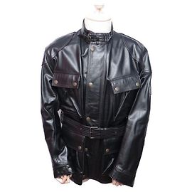 NEUE BELSTAFF THE PANTHER XL MOTORRADJACKE 56 Schwarze Lederjacke Schwarz
