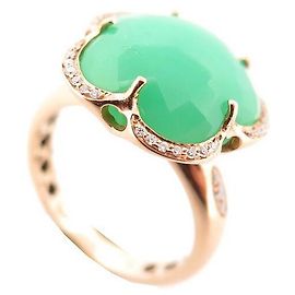 NEUF BAGUE PASQUALE BRUNI BON TON OR ROSE CHRYSOPRASE VERT ET DIAMANTS NEW Doré