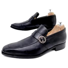 Gucci-gucci shoes 114416 Church´s Loafers 8IT 43 FR BLACK LEATHER LOGO GG LOAFERS SHOES-Black