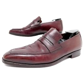 Berluti-BERLUTI OLGA SHOES 348 7.5 41.5 BURGUNDY LEATHER MOCCASIN SHOES LOAFERS-Dark red