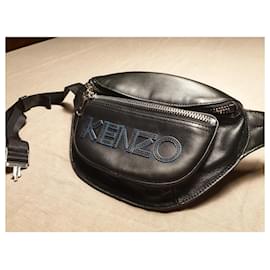 Kenzo-KENZO waist bag 100% unisex cowhide leather-Black,Blue