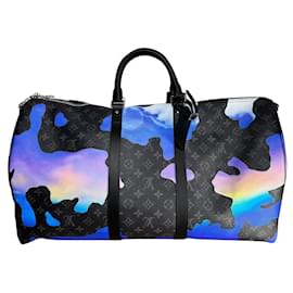 Louis Vuitton-Keepall 55 bandouliere-Multicolore,Gris anthracite