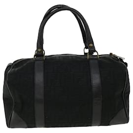 Fendi-FENDI Zucca Toile Boston Sac Noir Auth rd3529-Noir