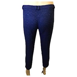 Trussardi-Pantalon slim en dentelle Trussardi-Bleu