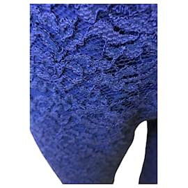 Trussardi-Pantalón slim de encaje Trussardi-Azul