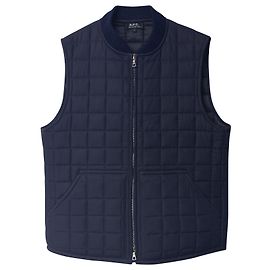 APC Dustin Quilted Gilet in Navy Blue Polyester Navy blue