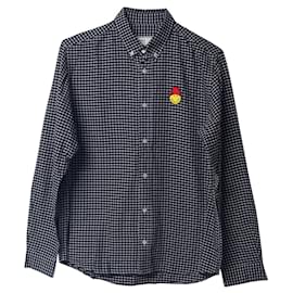 Ami-Ami Paris Chemise Boutonnée Patch Smiley en Coton Noir-Autre,Imprimé python