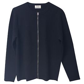 Acne Studios – Strickjacke mit Reißverschluss in schwarzer Viskose Schwarz