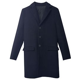 Jil Sander Button Front Coat in Navy Blue Wool Blue Navy blue