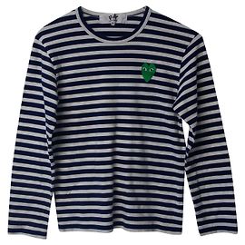 Camiseta de manga larga a rayas de algodón multicolor de Comme Des Garcons Multicolor