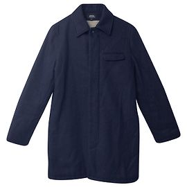 APC Portobello Coat in Navy Blue Wool Blue