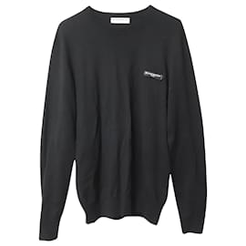 Givenchy-Givenchy Round-neck Knit Sweater in Black Cotton Blend-Black