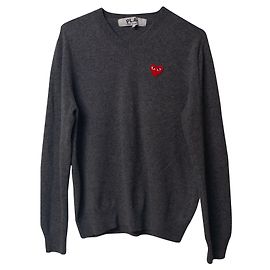 Comme Des Garcons CDG Play Sweatshirt in Grey Wool  Grey