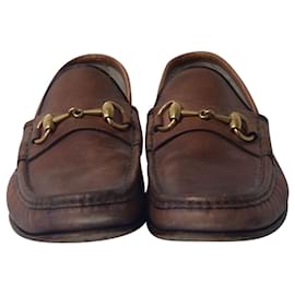 Gucci-Gucci Horsebit Loafers in Brown Leather -Brown