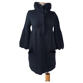 Essentiel Antwerp Kleid Dunkelgrau Wolle Angora M Anthrazitgrau