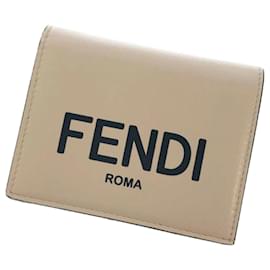 Fendi-Fendi Brown Logo Leather Wallet-Brown