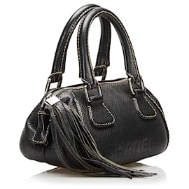 Chanel-Chanel Black Lax Tassel Bag-Black