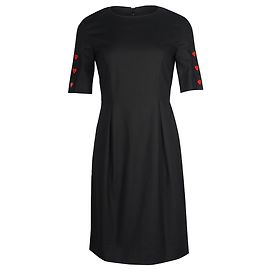 Love Moschino Herz-Minikleid aus schwarzer Baumwolle Schwarz