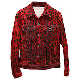 Dolce & Gabbana-Dolce & Gabbana Leopard Print Denim Jacket in Animal Print Cotton-Other