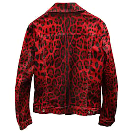 Dolce & Gabbana-Dolce & Gabbana Leopard Print Denim Jacket in Animal Print Cotton-Other