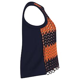 Balenciaga-Balenciaga Ärmelloses Top mit Schlaufengewebe aus mehrfarbigem Polyester-Mehrfarben