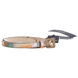 Burberry-Burberry Hand Painted Wallace Grainy Belt in Brown Leather-Other
