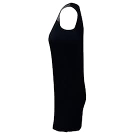 Maje-Maje Shift Dress with Sequin Shoulders in Black Silk-Black