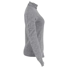 Céline-Celine Turtleneck Sweater in Grey Wool-Grey