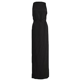 Balenciaga-Maxi abito Balenciaga con allacciatura in vita in poliammide nera-Nero