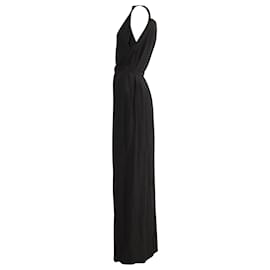 Balenciaga-Balenciaga Robe longue à nouer à la taille en polyamide noir-Noir
